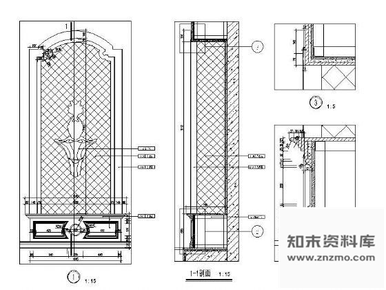 图块/节点欧式造型墙详图Ⅰ