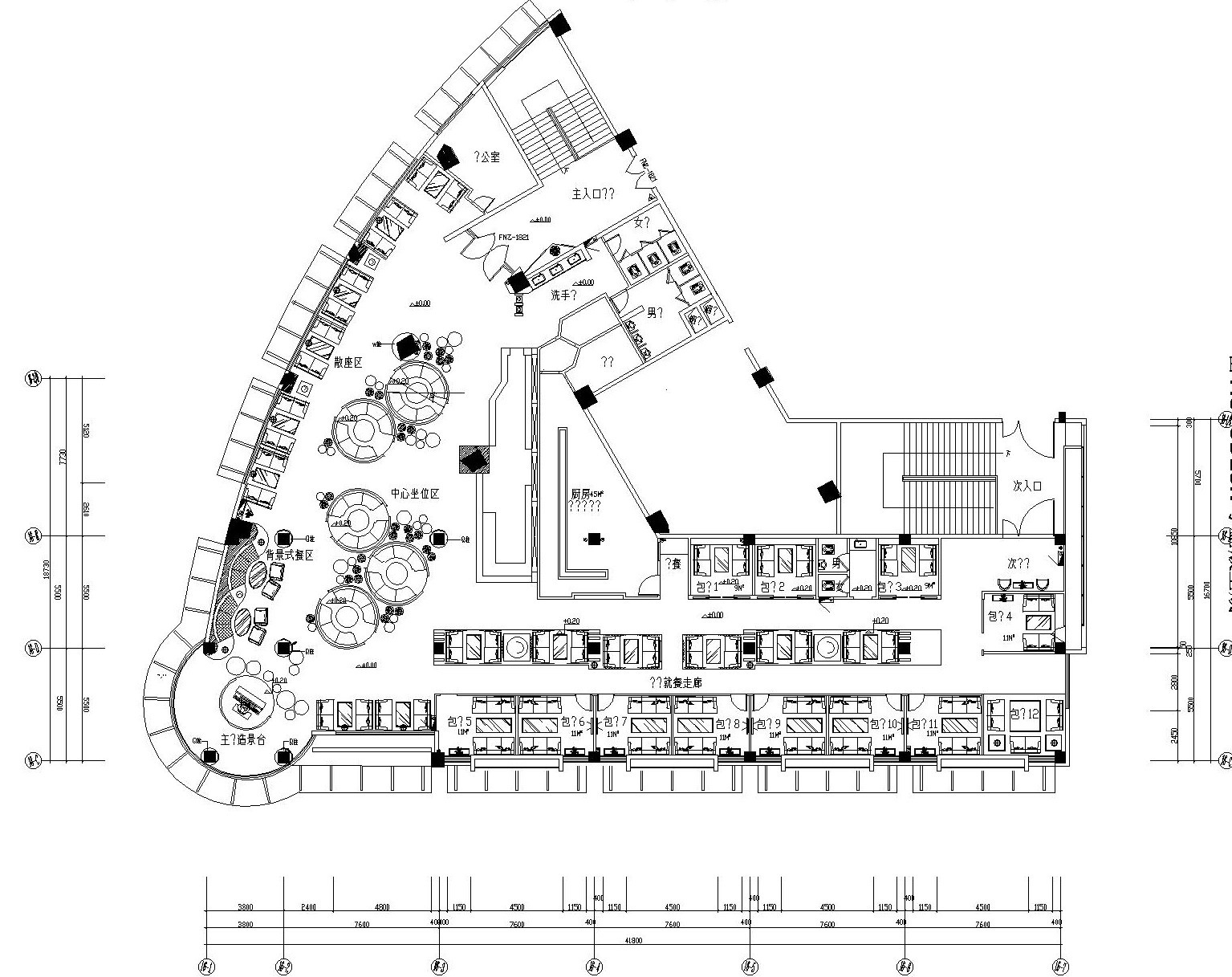 [福建]上岛西餐厅混搭风格装修设计施工图（含效果图）