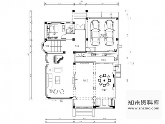 施工图江苏欧式豪华顶尖独栋别墅CAD施工图含效果图