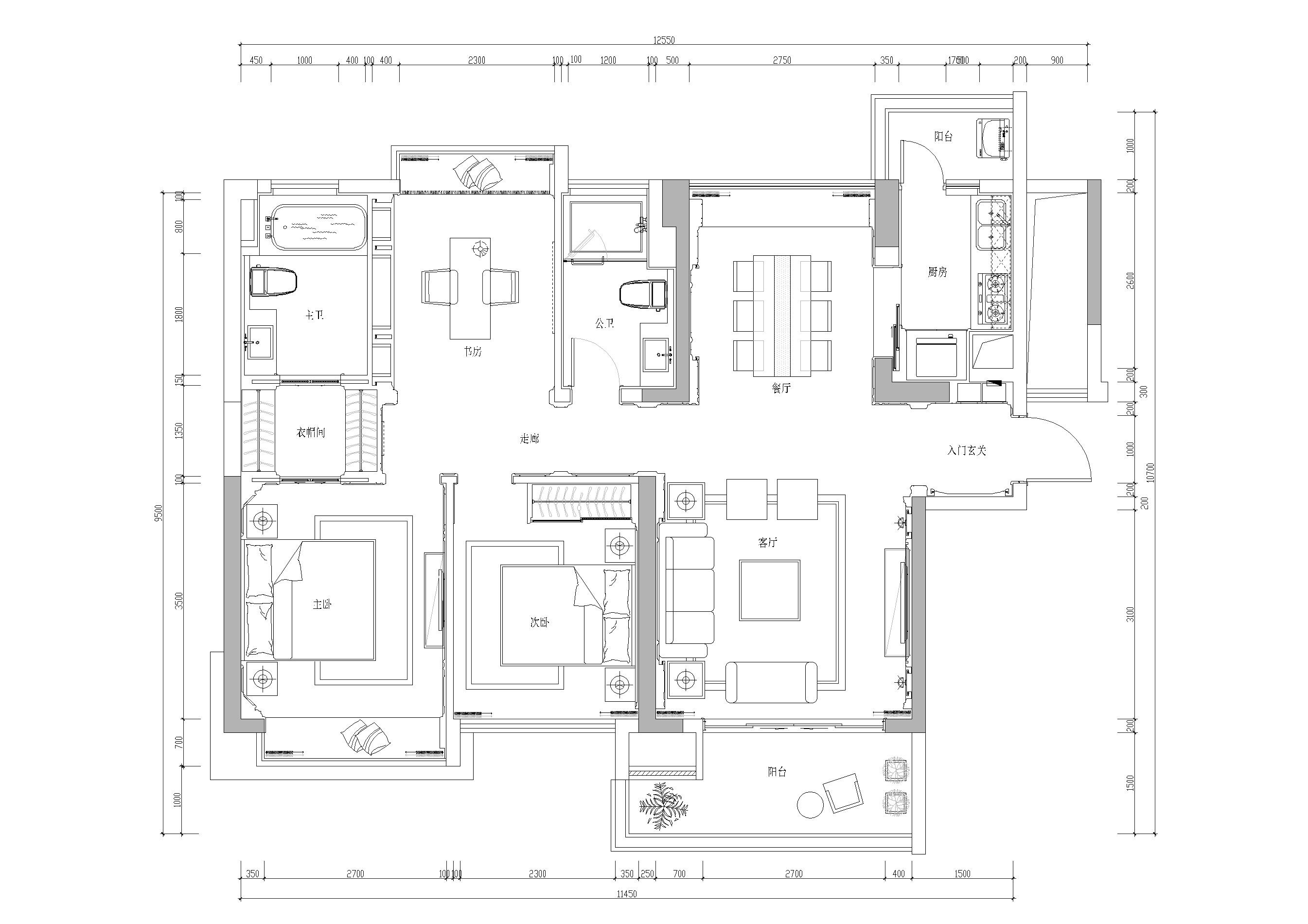 [深圳]东部现代城花园样板房施工图+3D文件 平层