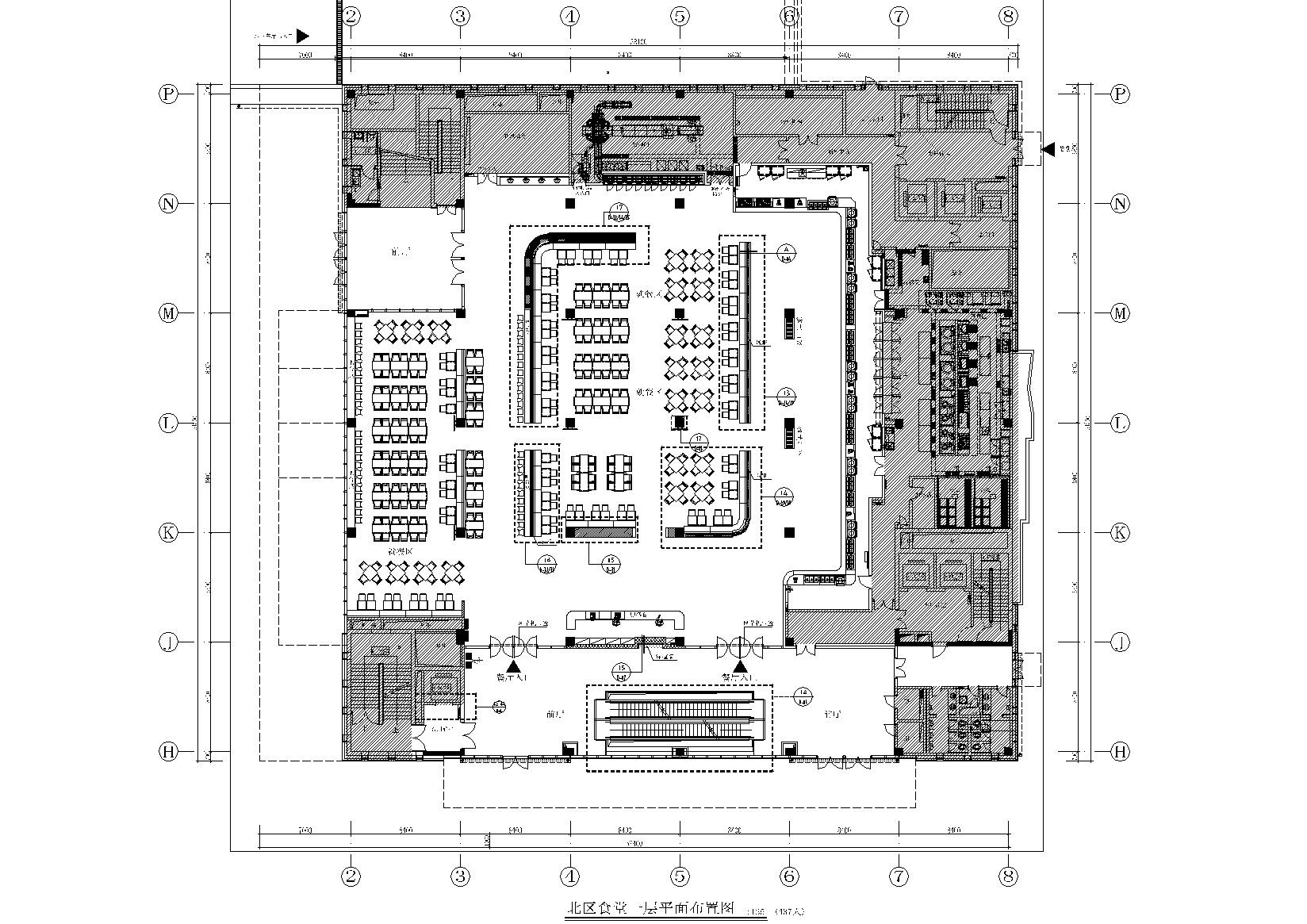 [北京]某航天大学食堂施工图_附效果图