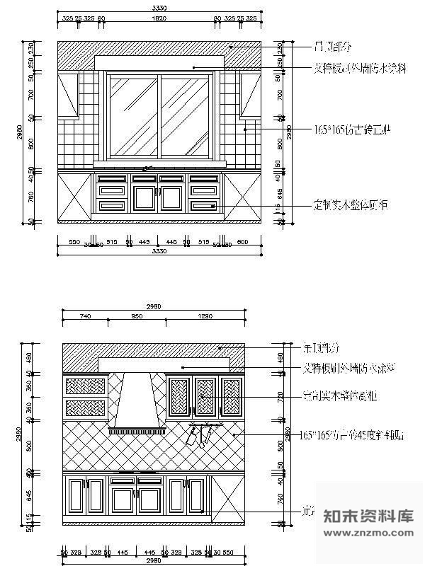 图块/节点欧式厨房立面图