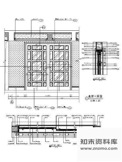 图块/节点走廊移动趟门详图 通用节点