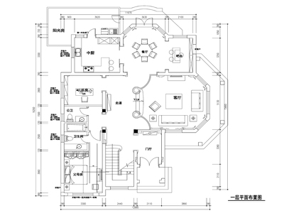 300平米欧式风格独栋别墅装修施工图+效果图