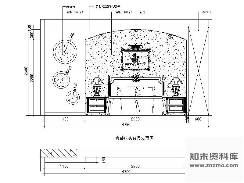 图块/节点三款欧式卧室立面图