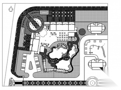 居住区会所周边环境园林景观工程施工图