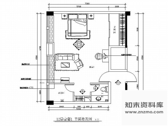 施工图酒店现代客房室内装修图