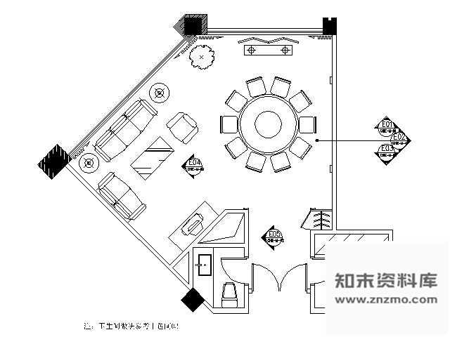 施工图中餐厅中包间施工图