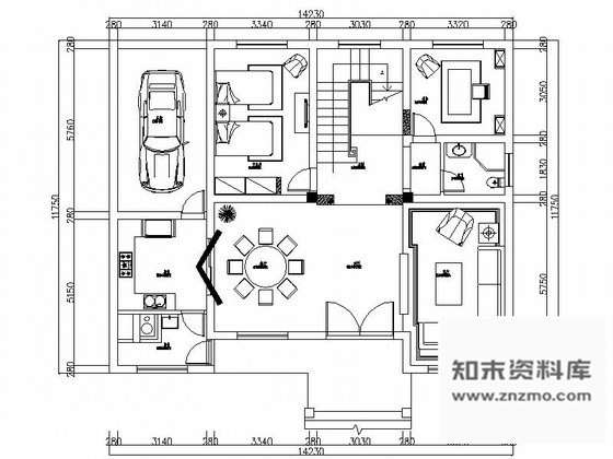 施工图典雅现代三层别墅装修施工图含效果