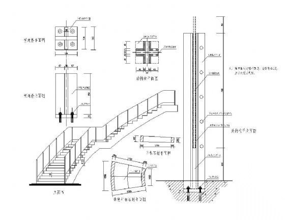 大堂楼梯扶手结构详图