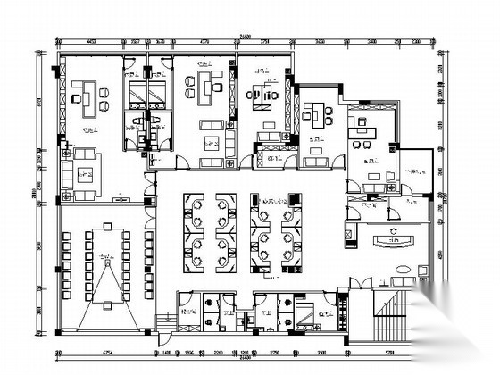 [江西]新中式投资公司办公室室内装修图（含效果）