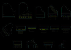 钢琴模块cad图纸