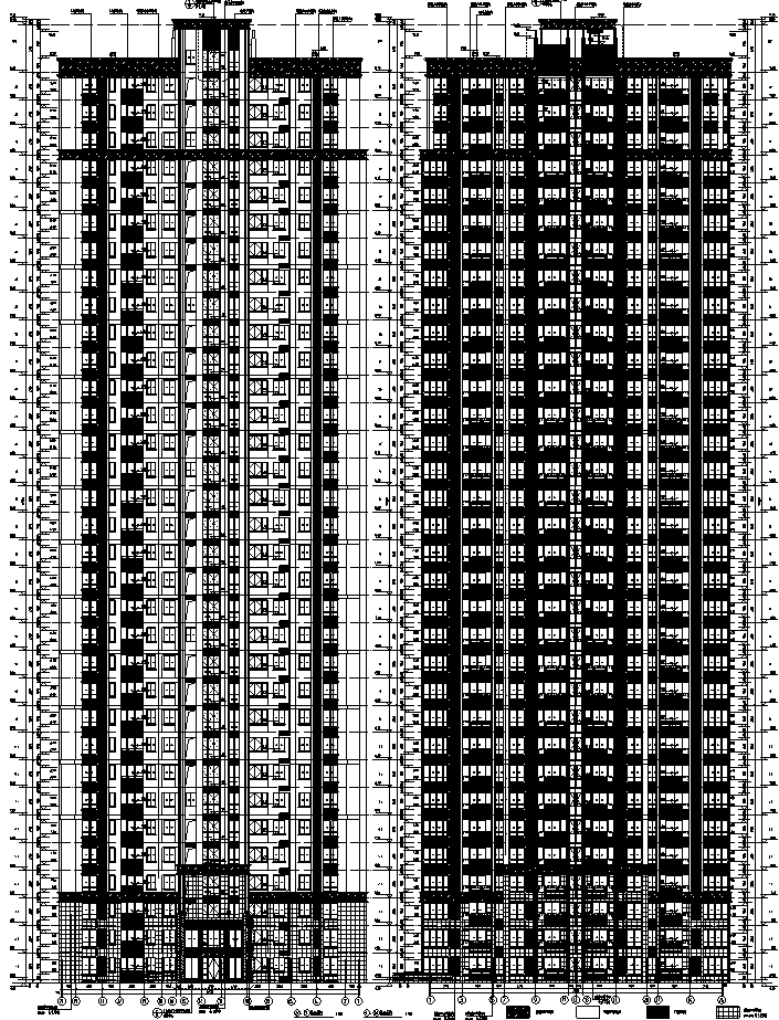 [安徽]10栋全专业高层塔式住宅及商业施工图（含车库人...