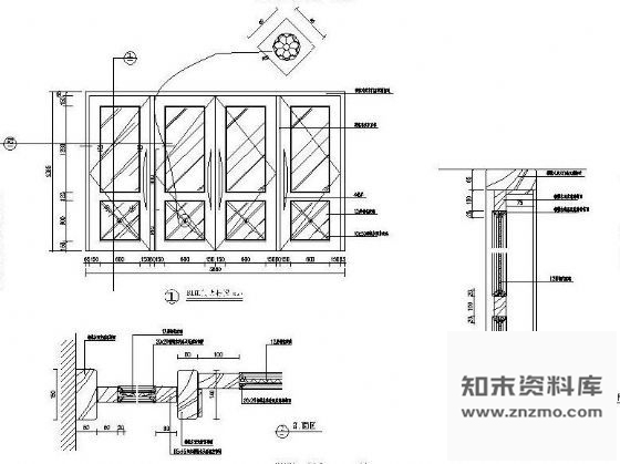 图块/节点玻璃木门详图 通用节点