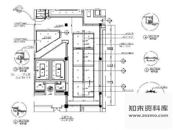 图块/节点走廊等候区吊顶详图