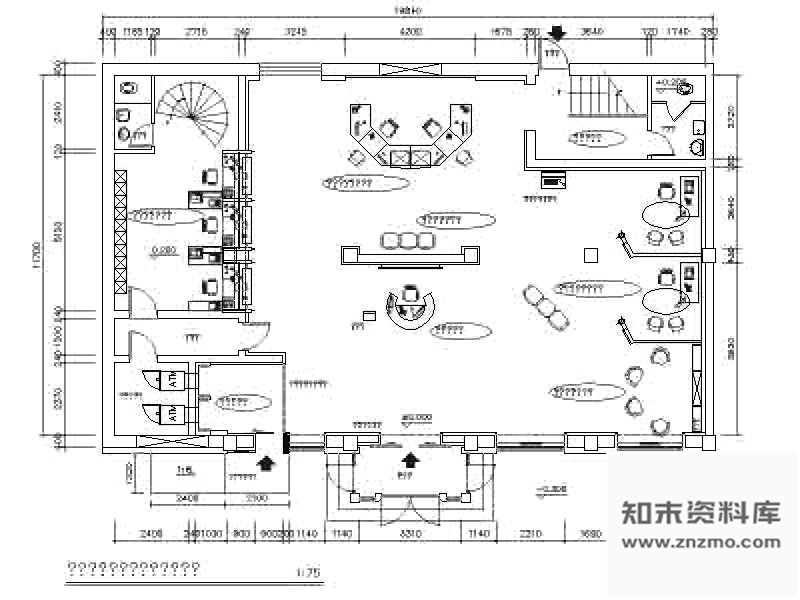 图块/节点某银行装修平面图