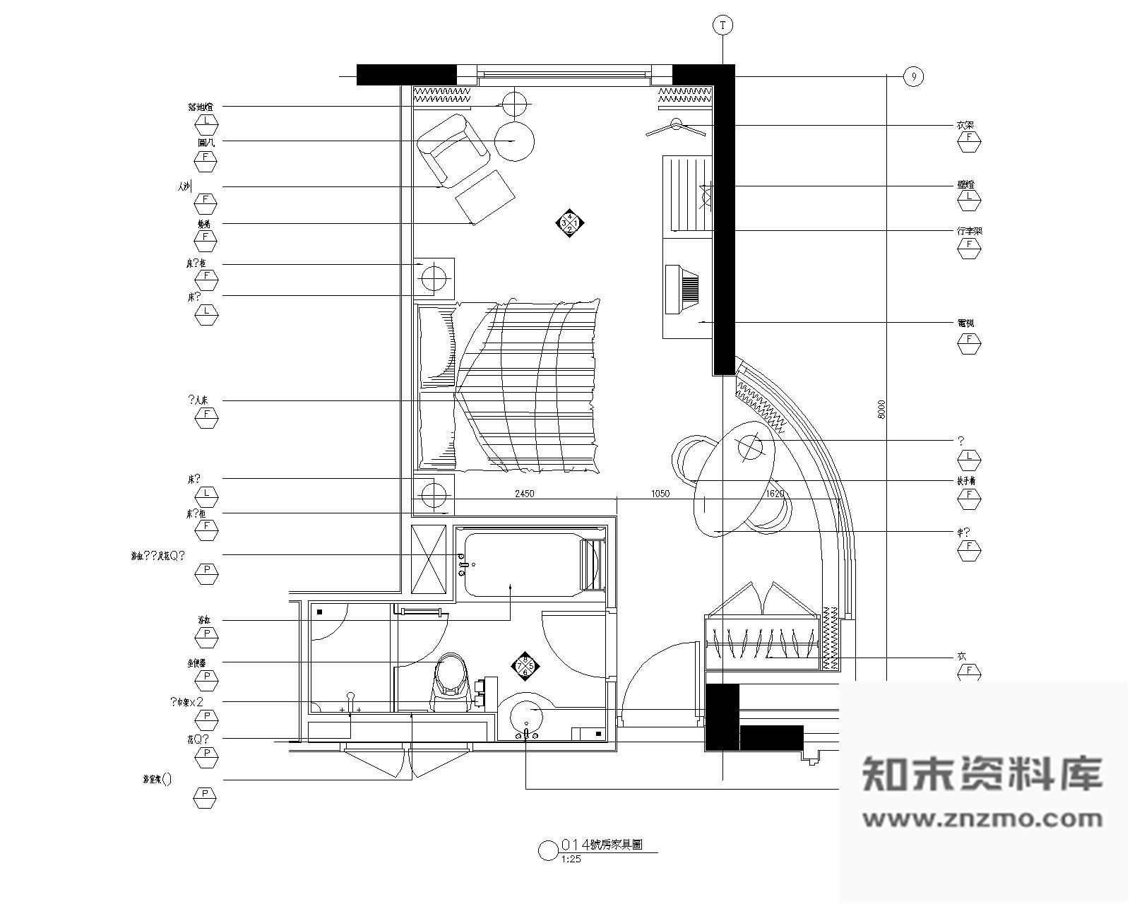 图块/节点客房平面图Ⅸ