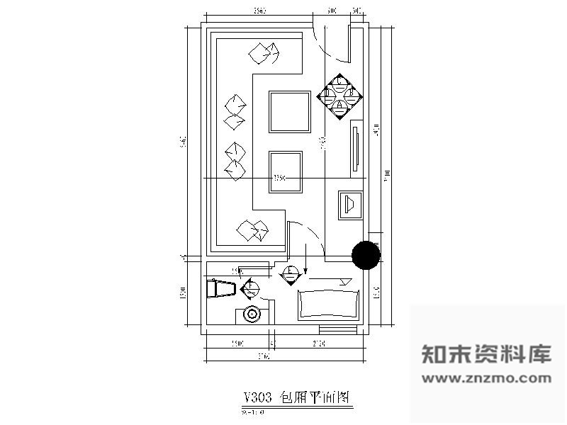 施工图酒吧包间装修图1