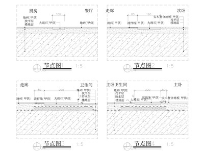 东易日盛标准家装样板间设计图例施工图 平层