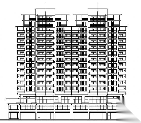 某十四层底商住宅楼建筑施工图