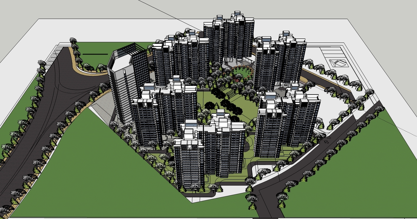 粤海国际住宅建筑设计SU精模型