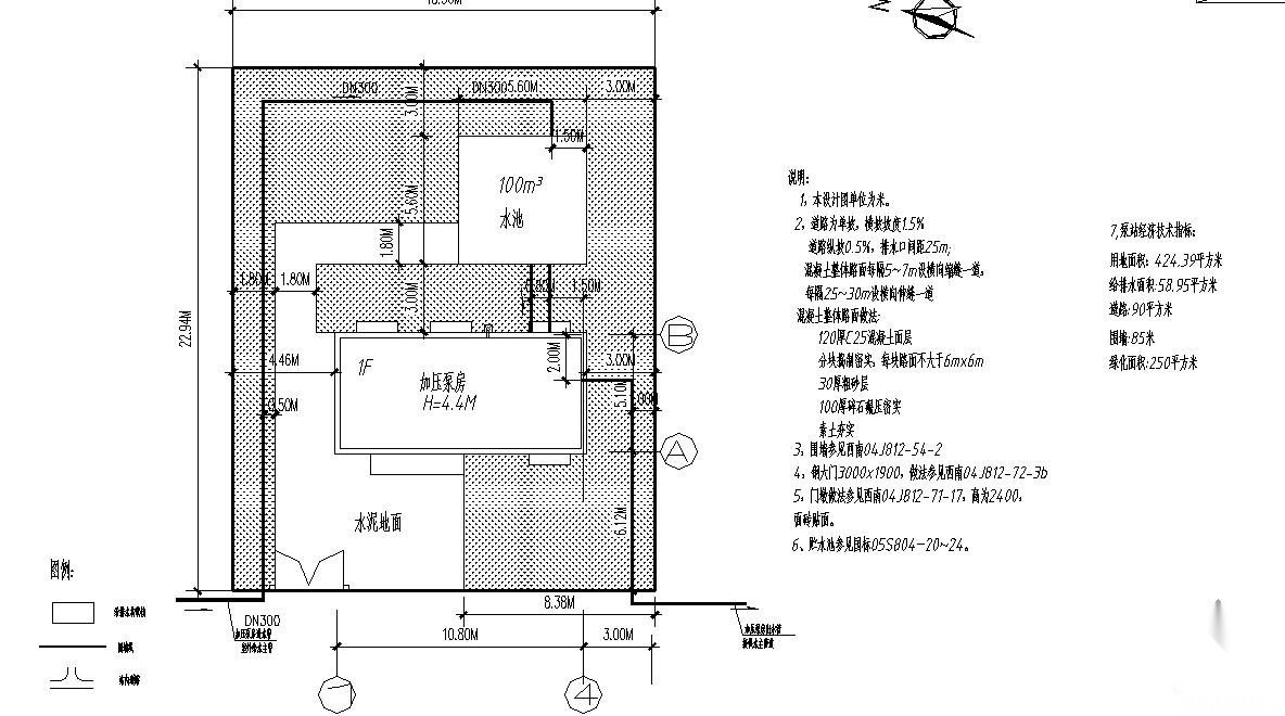 某农村供水加压泵房设计图