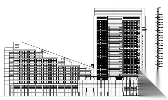 某高层商务办公区建筑设计方案图(最高30层)