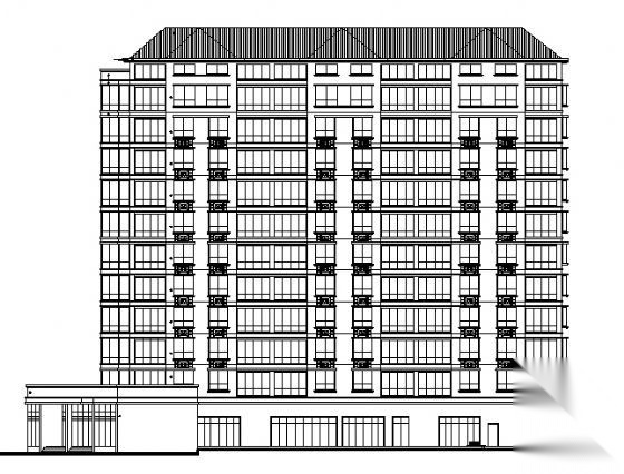 某十二层框架结构住宅楼建筑施工图