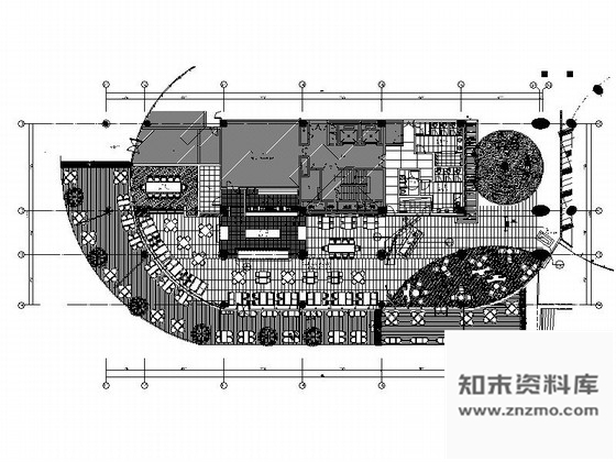 施工图福建豪华游艇会所自助餐厅装修设计施工图