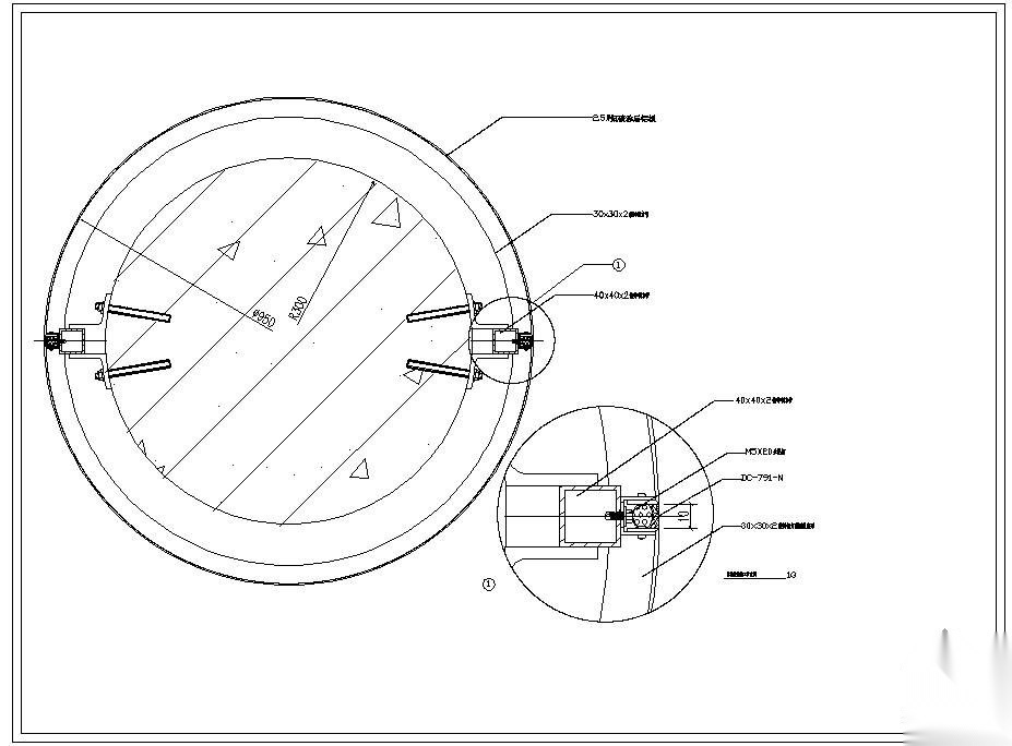 某圆柱装饰施工节点构造详图