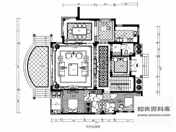 施工图福州富豪区独栋精品欧式三层别墅CAD装修图含效果