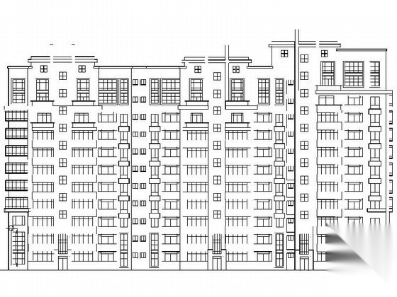 [西安]某居住区十二层转角住宅楼建筑方案图