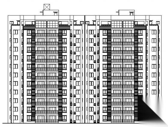 某十一层电梯公寓建筑方案图（2栋）