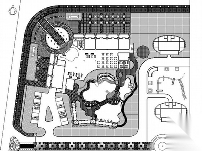 居住区会所周边环境园林景观园建施工图