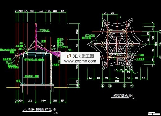 六角亭施工图 cad2007