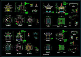 古式亭子CAD图纸
