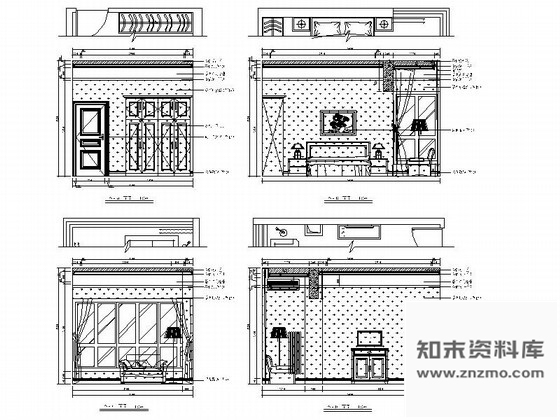 图块/节点北京简欧大户型客卧立面图