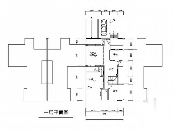 两套三层联排别墅户型图