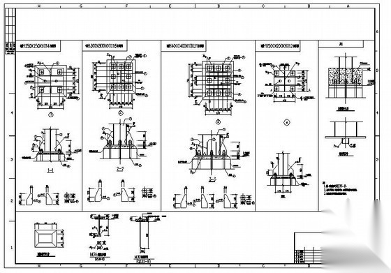 某钢框架柱脚预埋件节点构造详图 节点