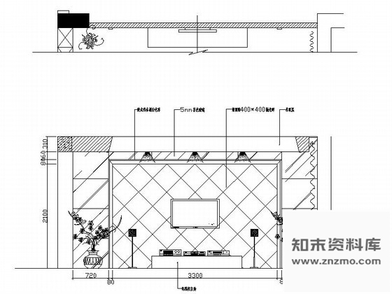 图块/节点高档客厅家居装修设计立面图