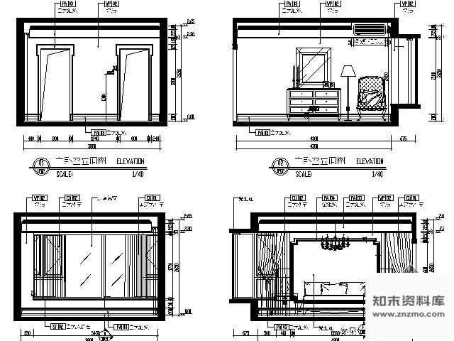 图块/节点样板房主卧室立面图