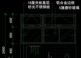 室内厨房立面cad图块素材