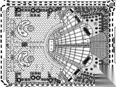 某地广场综合绿化景观总图