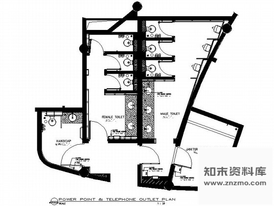 施工图酒店大堂公共卫生间施工图