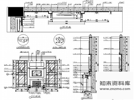 图块/节点时尚套房电视背景详图