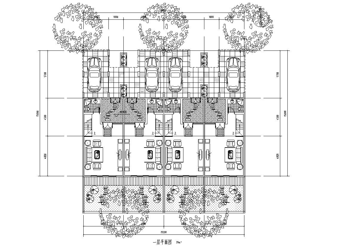 合院别墅联排住宅建筑住宅楼设计图