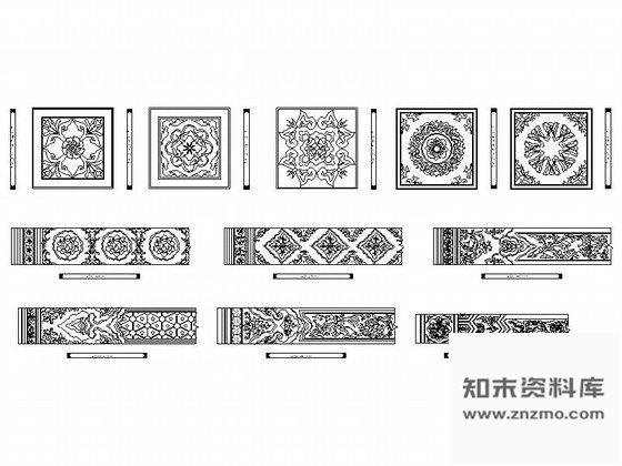 图块/节点全套木雕装饰CAD图块下载