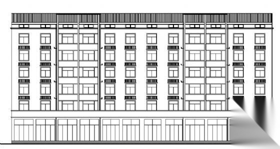 六层底商住宅楼[建结水暖电]全套