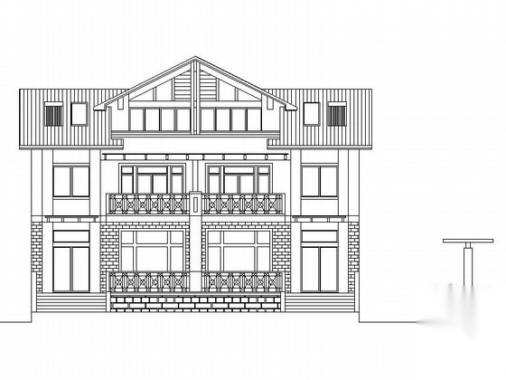 [新农村]某三层双拼住宅建筑方案 自建房