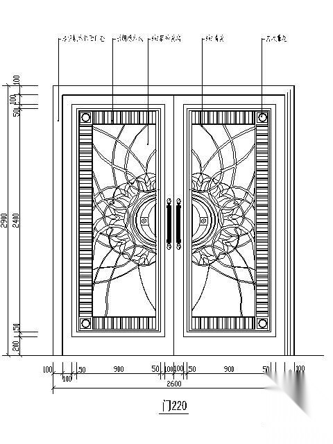 装饰门 立面图 通用节点